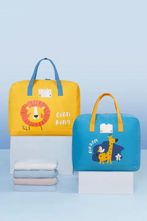 水洗可能な幼児用収納バッグ【厚手・防水・お昼寝用・手提げタイプ】