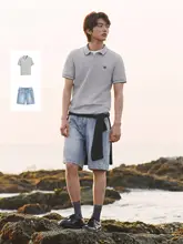 夏用ポロシャツとデニムショートパンツ【涼感・速乾・カジュアル】（セットアップ対応）