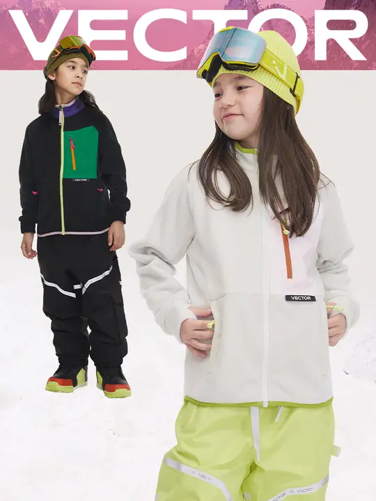 VECTOR 子供用フリースジャケット【アウトドア・暖かい・登山とスキー対応】