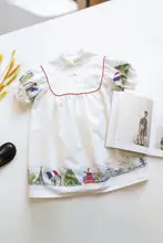 日本デザイナーの子供用プチハイネックパフスリーブワンピース【かわいいデザイン・春夏用】（セットアップ対応）