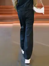 高腰のフィットワイドパンツ【女性用・秋用・トレンドデザイン・スリム効果】（セットアップ対応）