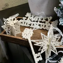 クリスマス用 アクリル製 雪の結晶オーナメント【銀粉仕上げ・軽量・飾り用】
