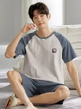 男性用 夏用 半袖パジャマ【ショートパンツ・シンプルデザイン・快適・外出可】（セットアップ対応）