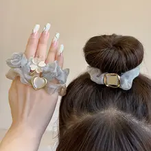 猫目石風デザインのヘアゴム【ポニーテール用・お団子髪対応】