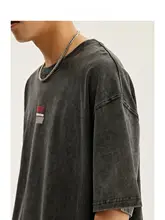 ヴィンテージ風の水洗い加工が施された半袖Tシャツ【カジュアル・男物・夏用】
