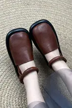 真皮製 ラウンドトゥ 厚底ローマサンダル【一字ベルト・高級感あるデザイン】