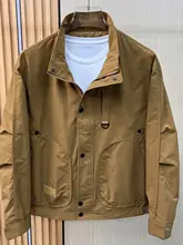 春秋用 メンズ立襟工装ジャケット【大口ポケット・カジュアル・ファッション】