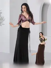 エキゾチックな印花のベリーダンス衣装【体型カバー・上衣・半スカート】（セットアップ対応）