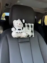 かわいいクマの車載ティッシュケース【椅子背面取り付け・ハンドルボックス用】