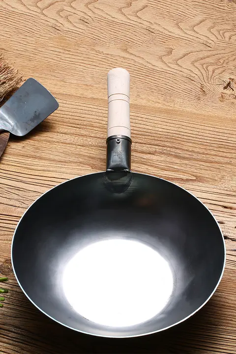 平底鉄鍋【手作り・無塗装・家庭用・炒め物用】