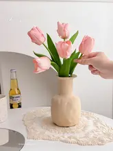 フェイクフラワー チューリップ インテリア リビング 高級 ダイニング テーブル 花瓶 グリーン