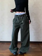 ヴィンテージ感あるウォッシュ加工ワイドカーゴパンツ【ユニセックス・通勤・カジュアル】（  セットアップ対応）