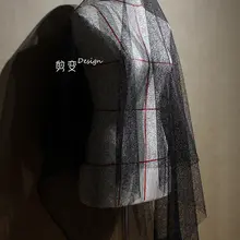黒の不規則なテクスチャーのチュール生地【高級ドレス用】