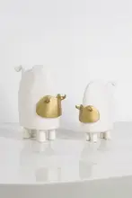 シンプルでクリエイティブなモノクロ手描き陶器オブジェ【インテリア装飾・モデルルーム用】