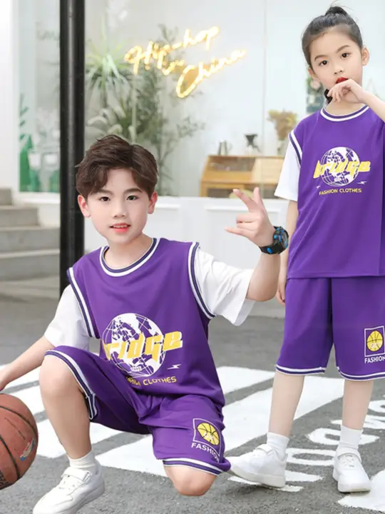 子供用 バスケットボールジャージ スーツ 夏半袖ショーツ