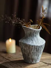 ヴィンテージ風 陶器製花瓶【水栽培用・卓上飾り・手作り】