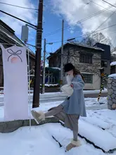 極上の柔らかさの冬用真羊毛ブーツ【厚底・一脚蹬・女性用】