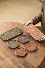胡桃木製 干泡台【小型・実木・茶器用】