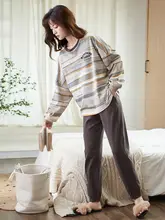 春秋用コットン長袖パジャマ【カートゥーンデザイン・可愛い・外出可】（セットアップ対応）