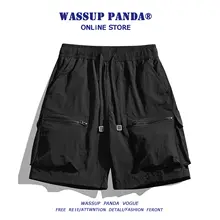 速乾工装ショートパンツ【メンズ・夏用・ジッパーポケット・アイスシルク・ビーチスタ  イル】（セットアップ対応）