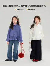 春の女の子用花柄シャツ【レース付き・韓国風・おしゃれ】