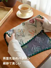 ヴィンテージ花柄コットン吸水ランチマット【防熱・テーブル用・ナチュラルスタイル】