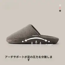 足弓サポート付きルームシューズ【男女兼用・防滑・静音・秋冬用】