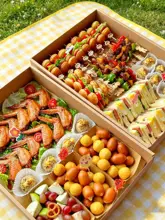ピクニックボックス テイクアウトボックス クラフト紙 使い捨て おにぎり 寿司 ハンバーガー ケーキ スイーツ キャンプ 行楽