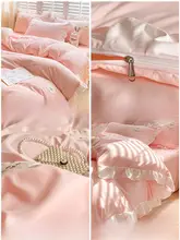 プリンセススタイル ベッド用四つセット【コットン混・シングル向け・学生寮用】（セットアップ対応）