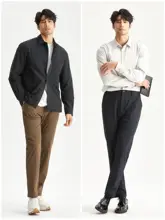 JSSD HOMME メンズ春用ストレートパンツ【防水・防風・防汚・ビジネスカジュアル】