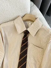ストライプ柄 レディースシャツ【春秋用・カジュアル・長袖・小さいサイズ対応】