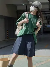 ダークブルー 高腰ワイドパンツ【夏用・フィット・5分丈・ウエストゴム】