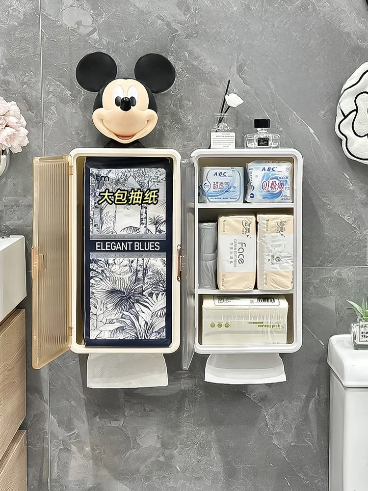 大容量トイレットペーパーホルダー：壁掛け式で洗面所収納を最適化