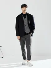 JSSD HOMME ビジネスジャケット【絹とオーストラリアウール混紡・スタイリッシュデザイン】