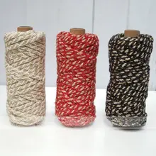 DIY用ツートンカラーの麻ひも【クリスマスツリーの装飾に最適】
