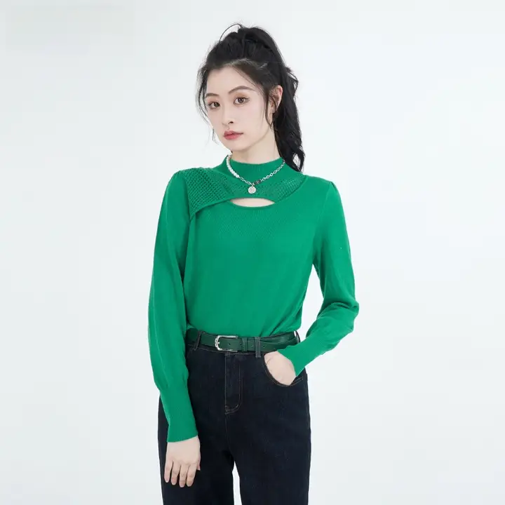 WEWE ニットセーター【冬用・レースデザイン・セクシー・個性的】