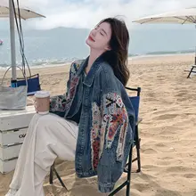 レトロデザインのデニムジャケット【女性用・春夏向け・独特なデザイン・小柄にぴったり】