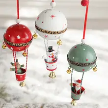 クリスマス装飾 鉄製カラーボール熱気球【ツリー・トナカイ・雪だるま・サンタ】