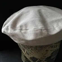 リネン製の軽量通気性のあるシンプルな男性用ベレー帽【調整可能】