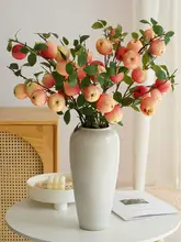 フェイクフラワー りんご 装飾品 リビング設置 グリーンの枝 生け花 精緻な工芸