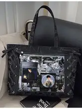 ファン応援用バッジ付きリボンデザイントートバッグ【通勤・軽量・女性向け】
