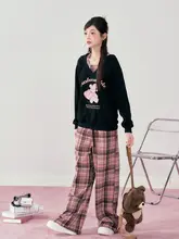 ユニークなデザイン！ブラックフード付きスウェットシャツ【熊のプリント・ゆったり長袖】