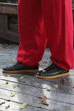 Feng Qing Yang 太極拳シューズ【本革・ゴムソール・黒】