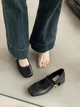 フレンチヴィンテージ風マリージェーンシューズ【浅口・スクエアトゥ・太めヒール・婦 人用】（セットアップ対応）