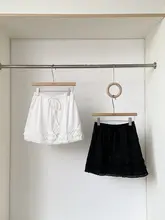 高腰デザインの白いフレアスカート【カジュアル・フレンチスタイル・小柄対応】