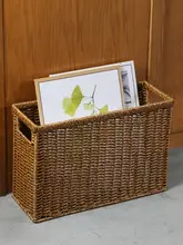 Kens プラスチック製ラタン風収納バスケット【大サイズ・フィットネス用・ヨガマット収納可】