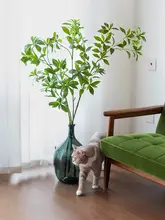 リアルな観葉植物 吊り鐘植物 室内景観 用のフェイクフラワー フロアディスプレイ 装飾