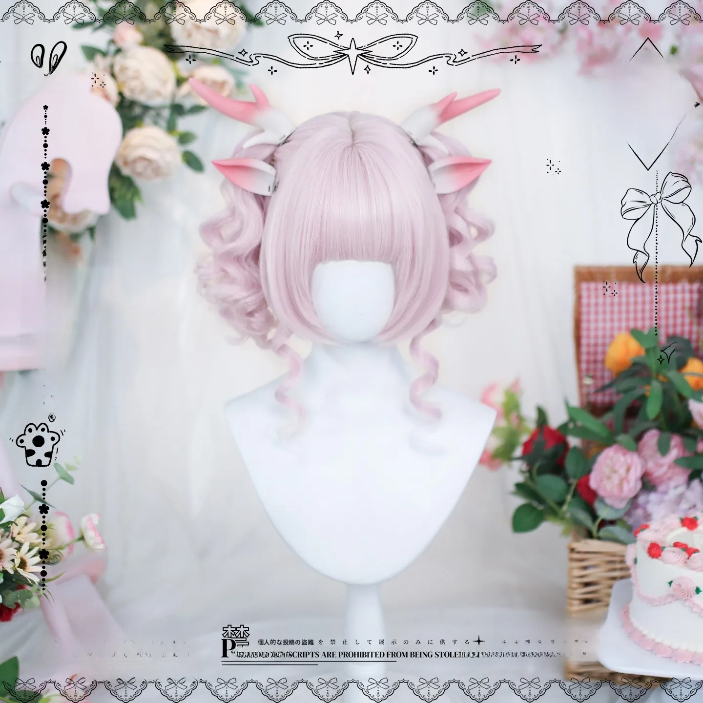 ロリータ風 桃色ローマンカールツインテールウィッグ：プールヘアアレンジに最適な長卷发スタイルとは