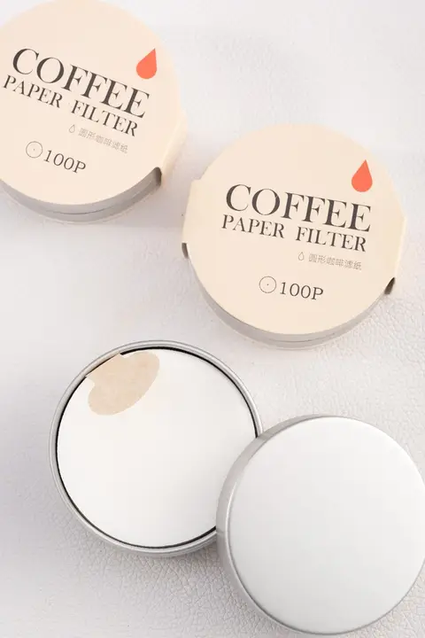 モカポット用フィルター紙 51mm円形58 コーヒー抽出フィルター収納ボックス