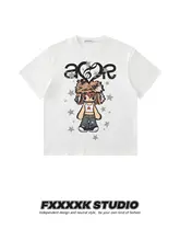 半袖Tシャツ ユニセックス 女の子イラスト 甘辛MIX ゆったり カジュアル 着回し 夏「FXK」